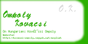 ompoly kovacsi business card